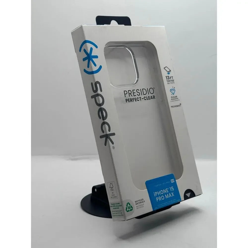 Speck Presidio Perfect-Clear iPhone 15 Pro Max Case NWT MSRP: $45.00